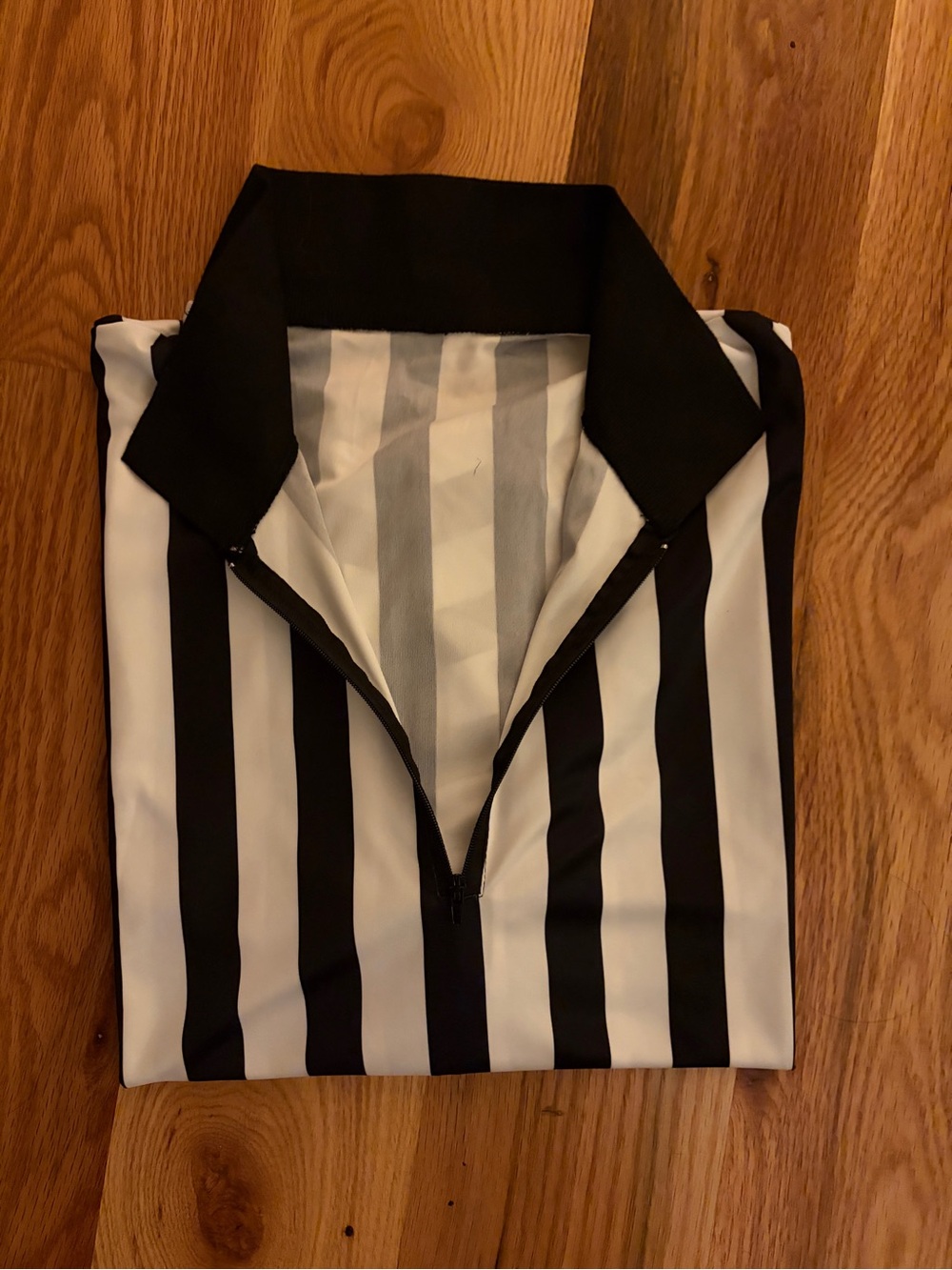 Black & White Vertical Stripe Men's Shirt with Zip Collar